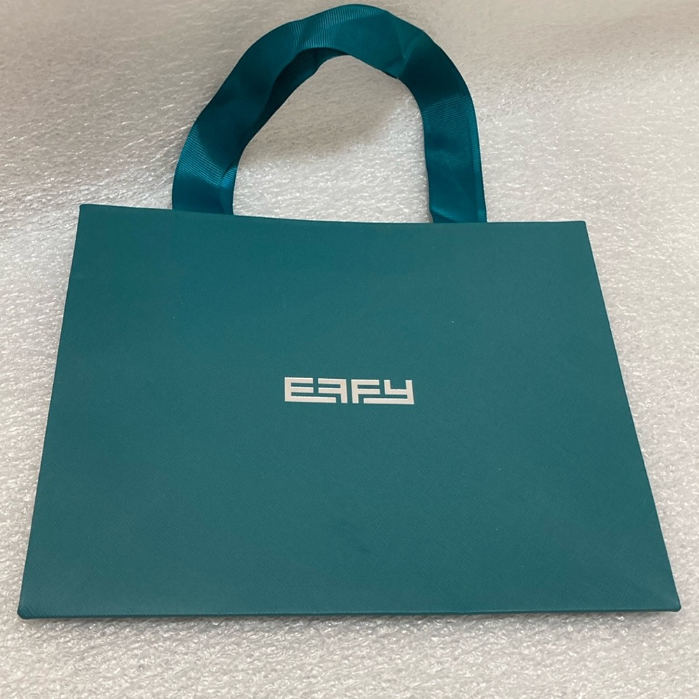 Authentic EFFY Green Gift Shopping Bag, with Two (2) Ribbon Handles